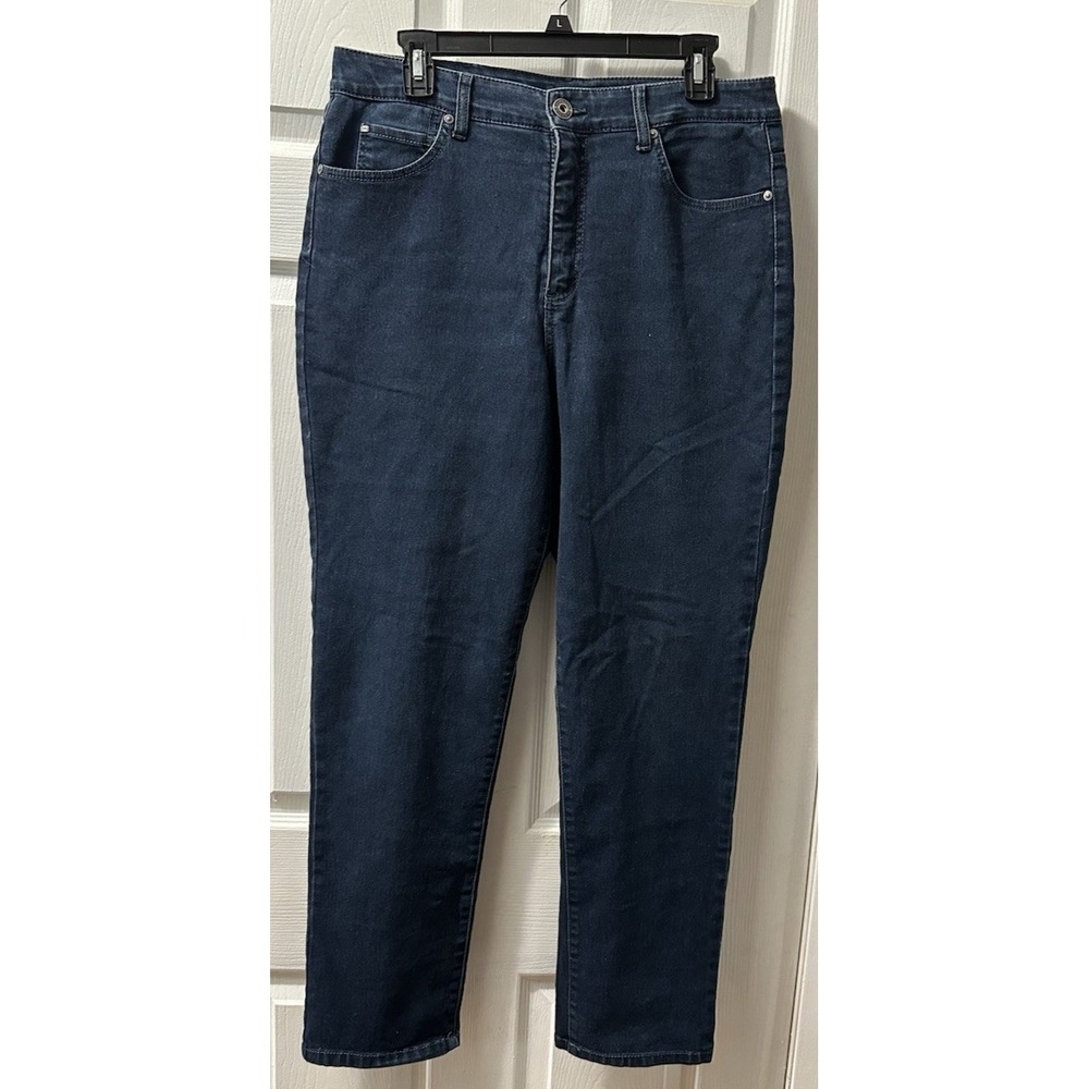 Bandolino Women's Jeans Size 14 Blue Stretch Denim Straight High Rise 29 Inseam - Picture 3 of 10